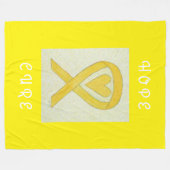 Gele bewustmakingsribbon Heart Fleece Blankets (Voorkant (Horizontaal))