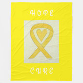 Gele bewustmakingsribbon Heart Fleece Blankets Deken (Voorkant)
