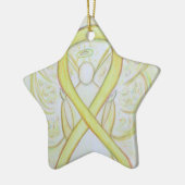 Gele bewustwording Ribbon Angel Pendant Ornament (Links)