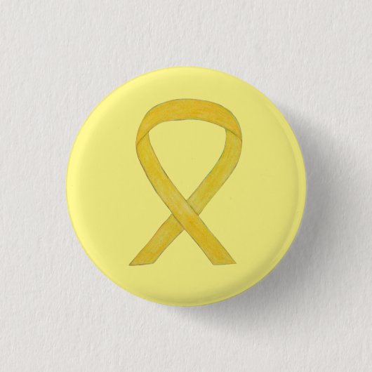 Gele bewustzijnslint aangepaste kunstspelden ronde button 3,2 cm (Voorkant)