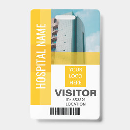 Gele bezoeker barcodesticker, Logo ID Badge