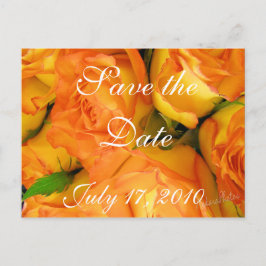 Gele BiColor-Rozen- Save the Date-customize Aankondigingskaart