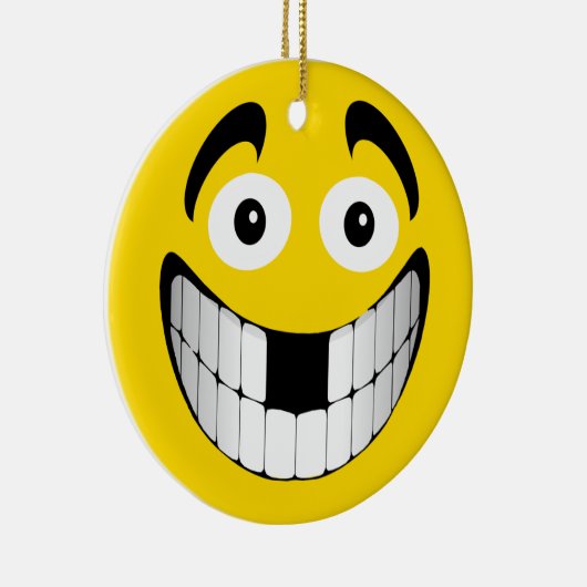 Gele Big Grin met ontbrekende Teth Keramisch Ornament (Rechts)