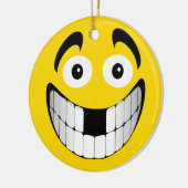 Gele Big Grin met ontbrekende Teth Keramisch Ornament (Links)