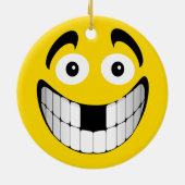 Gele Big Grin met ontbrekende Teth Keramisch Ornament (Achterkant)