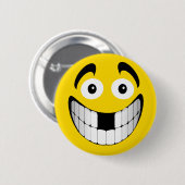 Gele Big Grin met ontbrekende Teth Ronde Button 5,7 Cm (Voorkant /achterkant)