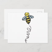 Gele bijen briefkaart (Voorkant / Achterkant)