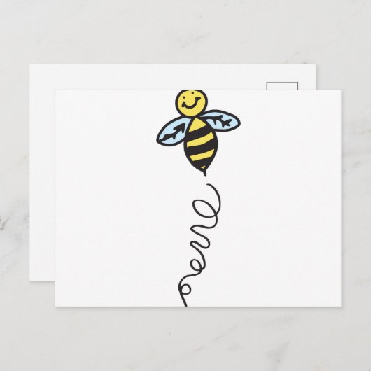 Gele bijen briefkaart (Voorkant / Achterkant)