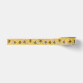 Gele Bijen & Cosmos Bloem Bloeit Grosgrain Lint (Voorkant)