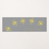 Gele Bijen Grijze Yoga Mat (Achterkant (horizontaal))