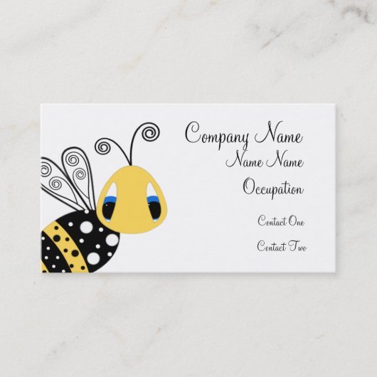 Gele bijenkaart visitekaartje (Voorkant)
