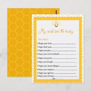 Gele bijenthema's laten de wensen van de partij zi briefkaart