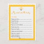 Gele bijenthema's laten de wensen van de partij zi briefkaart (Voorkant)