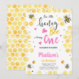 Gele Bijenuitnodiging Kaart