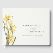 Gele bijtende Waterverf van Daffodil Gastenboek (Voorkant)