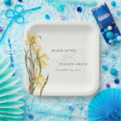 Gele bijtende Waterverf van Daffodil Papieren Bordje (Feest)