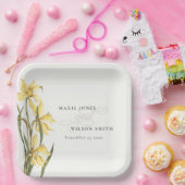 Gele bijtende Waterverf van Daffodil Papieren Bordje (Feest)