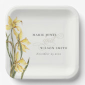 Gele bijtende Waterverf van Daffodil Papieren Bordje (Voorkant)