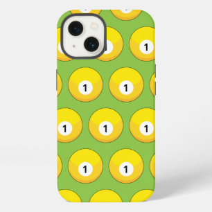 Gele Biljartbal Nummer Een Patroon iPhone 13 Hoesje