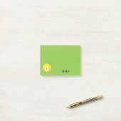 Gele biljartbal nummer één personaliseren post-it® notes (Op bureau)