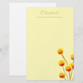 Gele Billy Button (Australische bloem) Briefpapier (Voorkant / Achterkant)