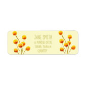 Gele Billy Button (Australische bloem) Etiket (Voorkant)