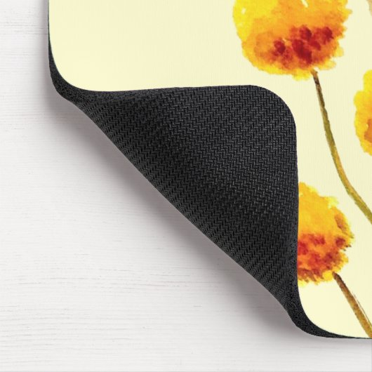 Gele Billy Button (Australische bloem) Muismat (Hoek)