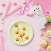 Gele Billy Button (Australische bloem) Papieren Bordje (Feest)