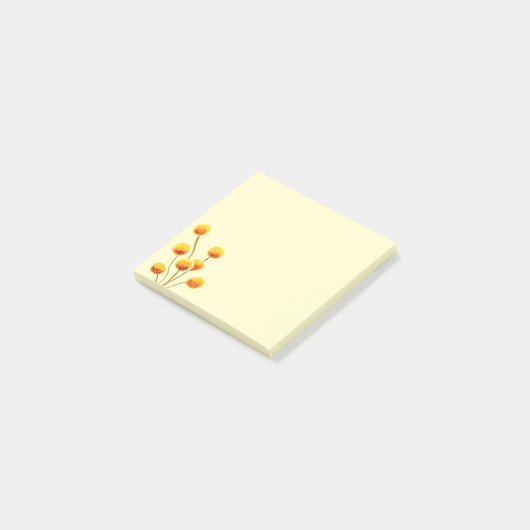 Gele Billy Button (Australische bloem) Post-it® Notes (Schuin)