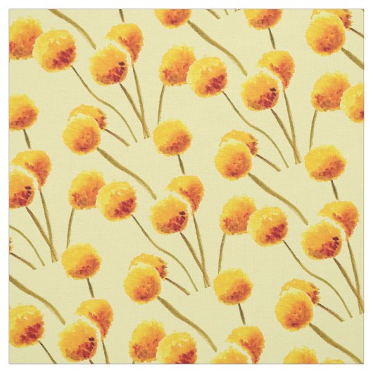Gele Billy Button (Australische bloem) Stof (Swatch)