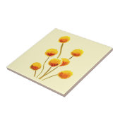 Gele Billy Button (Australische bloem) Tegeltje (Zijkant)