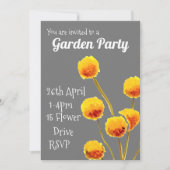 Gele Billy Button flower Garden party function Kaart (Voorkant)