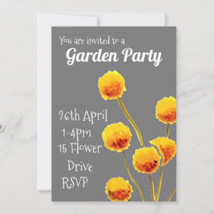 Gele Billy Button flower Garden party function Kaart