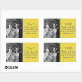 Gele Binaire Code Foto Save the Date Stickers (Vel)