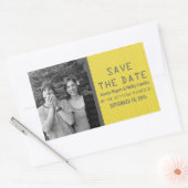 Gele binaire code foto save the date-stickers rechthoekige sticker (Envelop)
