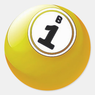 Gele BINGO Ball Stickers