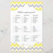 Gele Bingo purse baby shower TWEE GAME SET (Achterkant)