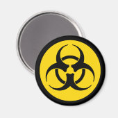Gele Biohazard Symbool Magneet (Voorkant / Achterkant)