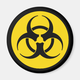 Gele Biohazard Symbool Magneet