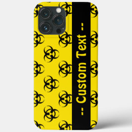 Gele Biohazard Telefoon Case w / aangepaste tekst