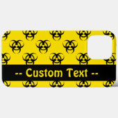 Gele Biohazard Telefoon Case w / aangepaste tekst (Achterkant (horizontaal))