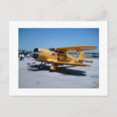 Gele Biplane Briefkaart (Voorkant)