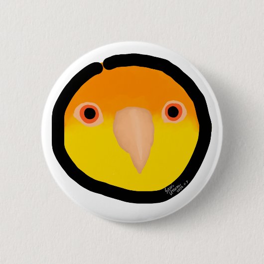 Gele birb "Lemon" Button (Voorkant)