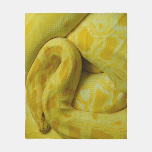 Gele Birmese Python Fleece Deken (Voorkant)