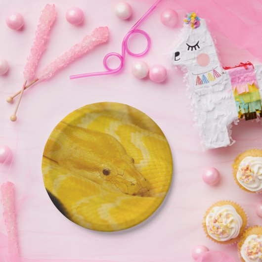 Gele Birmese Python Papieren Bordje (Feest)