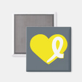 Gele Blaaskanker Hartlint vierkante magneet (Voorkant / Achterkant)