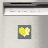 Gele Blaaskanker Hartlint vierkante magneet (Insitu (Vaatwasser))