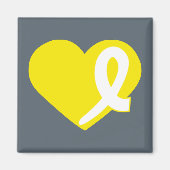 Gele Blaaskanker Hartlint vierkante magneet (Voorkant)