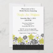 Gele Black Floral Bridal Shower Kaart (Voorkant)