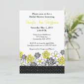 Gele Black Floral Bridal Shower Kaart (Staand voorkant)